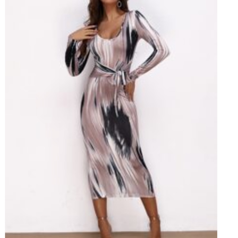 Tie Bodycon Dress- SHEIN